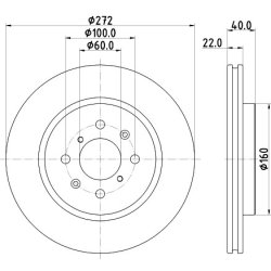 Brake Disc MINTEX MDC2713 OE Ref 5531168L50000 MINTEX