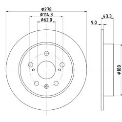 Brake Disc MINTEX MDC2715 OE Ref 71768089 MINTEX