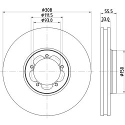 Brake Disc MINTEX MDC2719 OE Ref BK211125DA MINTEX