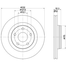 Brake Disc MINTEX MDC2720 OE Ref 68040177AA MINTEX