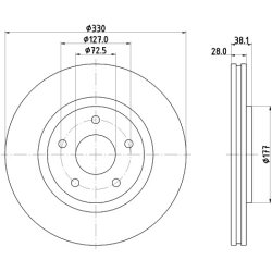 Brake Disc MINTEX MDC2721 OE Ref K68259791AB MINTEX