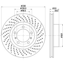 Brake Disc MINTEX MDC2730R OE Ref 99735140200 MINTEX