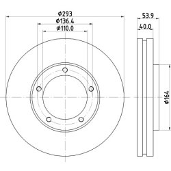 Brake Disc MINTEX MDC2735 OE Ref MC894847 MINTEX