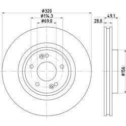 Brake Disc MINTEX MDC2736 OE Ref 517122W000 MINTEX