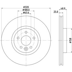 Brake Disc MINTEX MDC2739 OE Ref 3M512C375CD