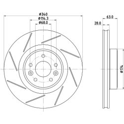 Brake Disc MINTEX MDC2740 OE Ref 402060019R MINTEX