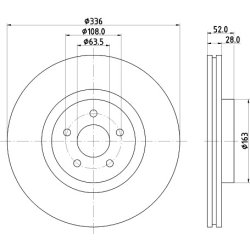 Brake Disc MINTEX MDC2741 OE Ref 9M511125AA MINTEX