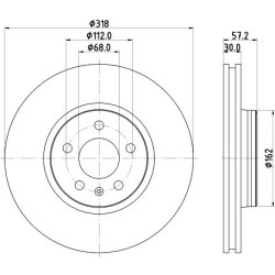 Brake Disc MINTEX MDC2745 OE Ref 8W0615301H MINTEX