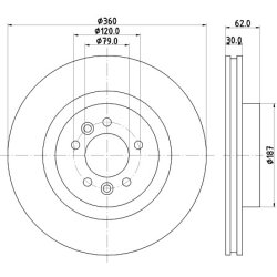Brake Disc MINTEX MDC2748 OE Ref LR038934 MINTEX