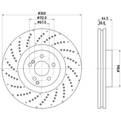 Brake Disc MINTEX MDC2749C OE Ref A2214210812 MINTEX