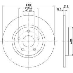 Brake Disc MINTEX MDC2754 OE Ref 04779713AA MINTEX