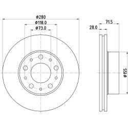 Brake Disc MINTEX MDC2755 OE Ref 1612435180 MINTEX