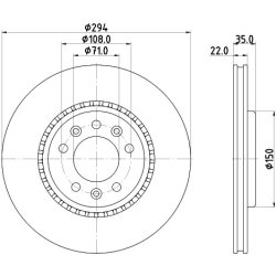 Brake Disc MINTEX MDC2759 OE Ref 1616394580 MINTEX