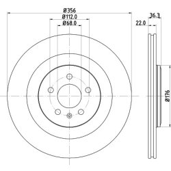 Brake Disc MINTEX MDC2768C OE Ref 4H0615601L MINTEX