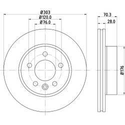 Brake Disc MINTEX MDC2769C OE Ref 2N0615301A MINTEX