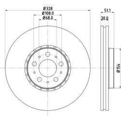 Brake Disc MINTEX MDC2771C OE Ref 31262489 MINTEX