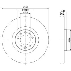 Brake Disc MINTEX MDC2774 OE Ref 9804605780 MINTEX
