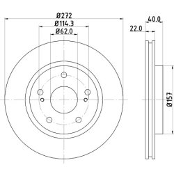Brake Disc MINTEX MDC2777C OE Ref 55311B77M00N MINTEX