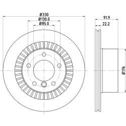 Brake Disc MINTEX MDC2783C OE Ref 4634230012 MINTEX