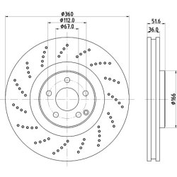 Brake Disc MINTEX MDC2784C OE Ref A000421171207 MINTEX