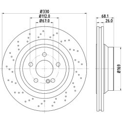 Brake Disc MINTEX MDC2786 OE Ref 2114231012 MINTEX