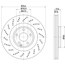 Brake Disc MINTEX MDC2789C OE Ref A2184210412 MINTEX