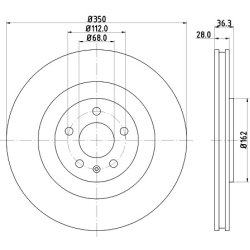 Brake Disc MINTEX MDC2791C OE Ref 4M0615601J MINTEX