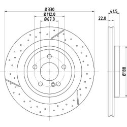 Brake Disc MINTEX MDC2793C OE Ref A1724230112 MINTEX