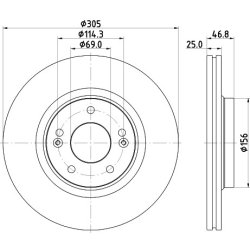 Brake Disc MINTEX MDC2802C OE Ref 6178110