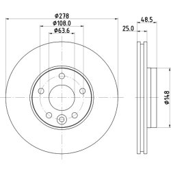 Brake Disc MINTEX MDC2807C OE Ref 31341642 MINTEX