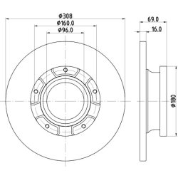Brake Disc MINTEX MDC2810C OE Ref 2633658 MINTEX