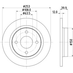 Brake Disc MINTEX MDC2812C OE Ref 2096336 MINTEX