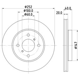 Brake Disc MINTEX MDC2813C OE Ref 5531158M00000 MINTEX
