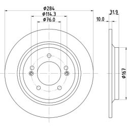 Brake Disc MINTEX MDC2815C OE Ref 584113V500 MINTEX