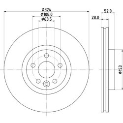 Brake Disc MINTEX MDC2816C OE Ref 31423305 MINTEX