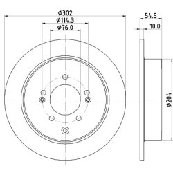 Brake Disc MINTEX MDC2817C OE Ref 58411D3000 MINTEX