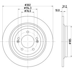 Brake Disc MINTEX MDC2818C OE Ref 58411D3700 MINTEX