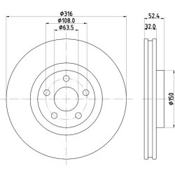 Brake Disc MINTEX MDC2820C OE Ref 5312312 MINTEX