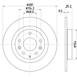 Brake Disc MINTEX MDC2821C OE Ref D10E26251 MINTEX