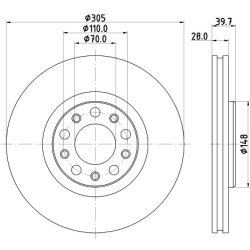 Brake Disc MINTEX MDC2823C OE Ref 51937304 MINTEX