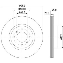 Brake Disc MINTEX MDC2831C OE Ref MR569931 MINTEX