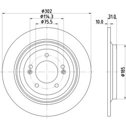 Brake Disc MINTEX MDC2835C OE Ref 58411D7700 MINTEX