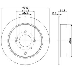 Brake Disc MINTEX MDC2836C OE Ref 58411D7000 MINTEX