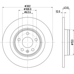Brake Disc MINTEX MDC2838C OE Ref 31423721 MINTEX