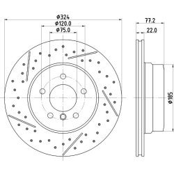 Brake Disc MINTEX MDC2842C OE Ref 34216795754 MINTEX