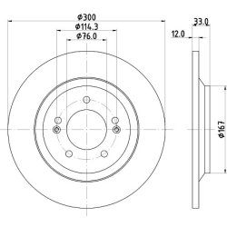 Brake Disc MINTEX MDC2844C OE Ref 58411S0300 MINTEX
