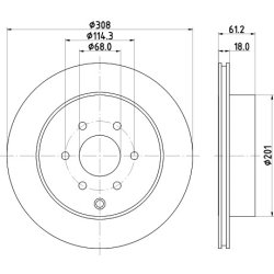 Brake Disc MINTEX MDC2845C OE Ref A4704230200 MINTEX