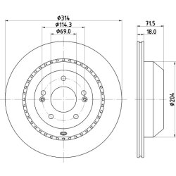Brake Disc MINTEX MDC2855C OE Ref S58411C5700 MINTEX