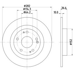 Brake Disc MINTEX MDC2857C OE Ref 42510TGNG00 MINTEX