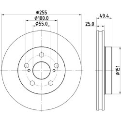 Brake Disc MINTEX MDC2858C OE Ref 4351247060 MINTEX